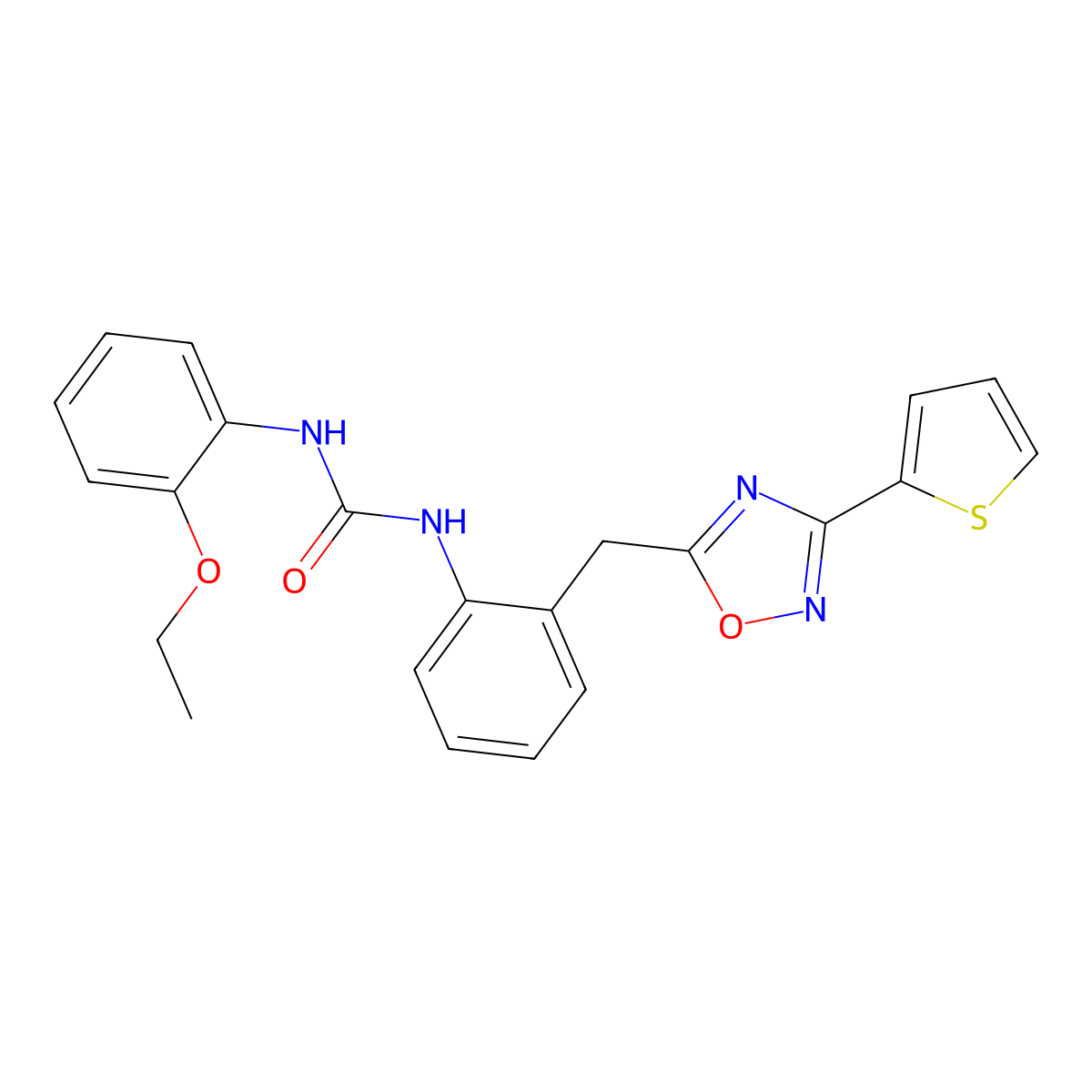 1-(2-Ethoxyphenyl)-3-(2-{[3-(thiophen-2-yl)-1,2,4-oxadiazol-5-yl]methyl}phenyl)urea molecular structure, CAS 1797963-53-1