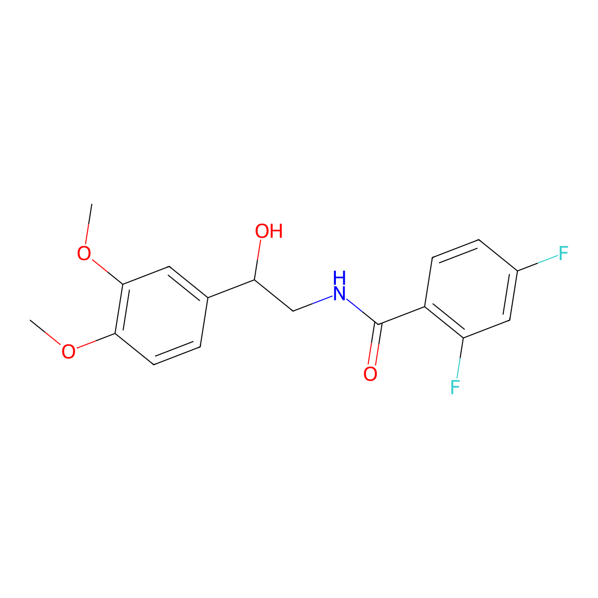 N-[2-(3,4-dimethoxyphenyl)-2-hydroxyethyl]-2,4-difluorobenzamide molecular structure, CAS 1797964-06-7