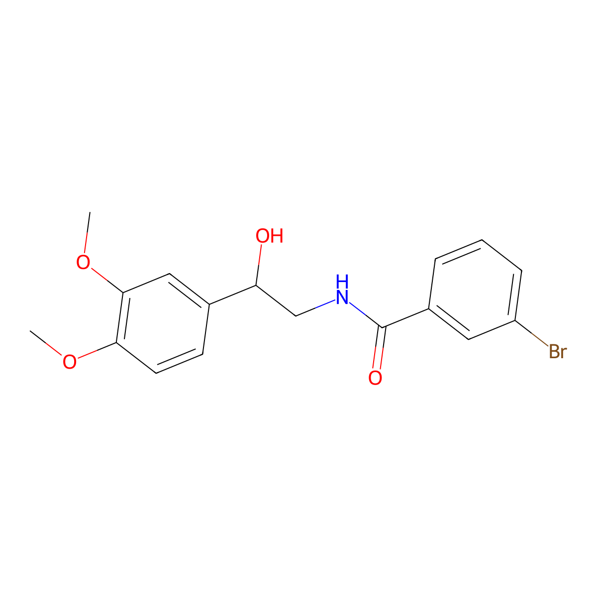 3-bromo-N-[2-(3,4-dimethoxyphenyl)-2-hydroxyethyl]benzamide molecular structure, CAS 1797964-17-0