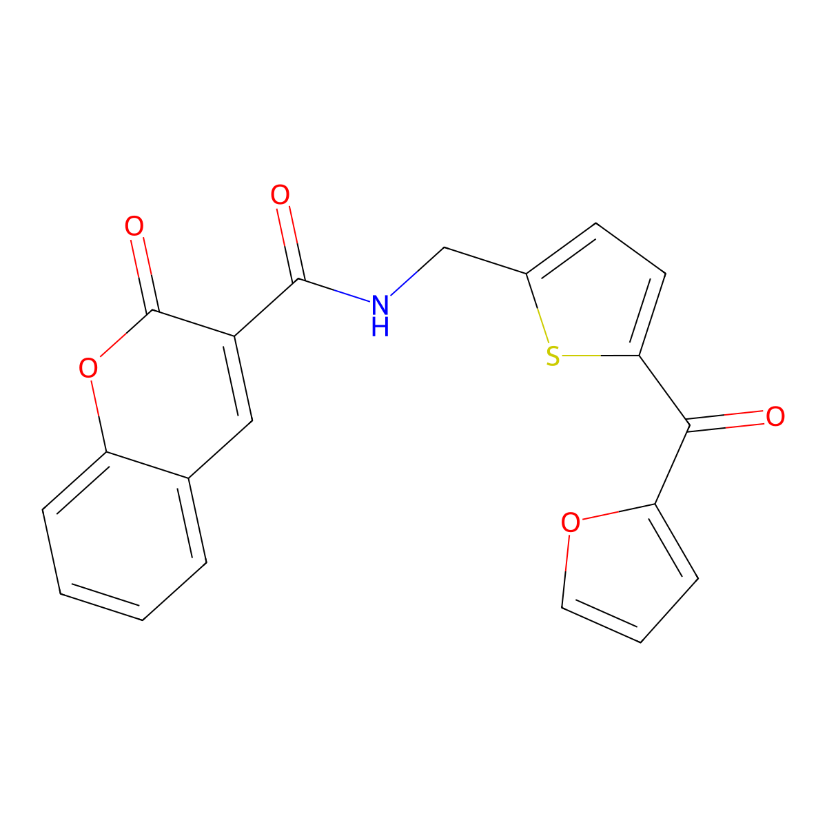 N-{[5-(furan-2-carbonyl)thiophen-2-yl]methyl}-2-oxo-2H-chromene-3-carboxamide molecular structure, CAS 1797964-26-1