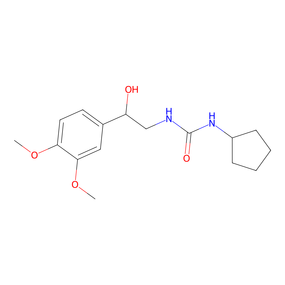 1-Cyclopentyl-3-(2-(3,4-dimethoxyphenyl)-2-hydroxyethyl)urea molecular structure, CAS 1797964-52-3