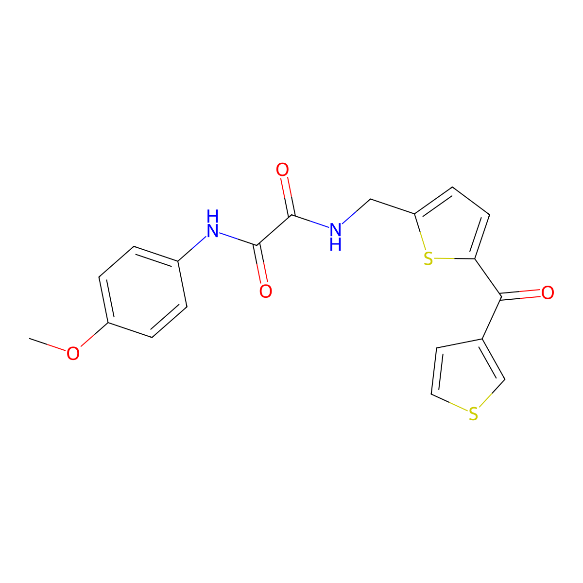 N1-(4-methoxyphenyl)-N2-((5-(thiophene-3-carbonyl)thiophen-2-yl)methyl)oxalamide molecular structure, CAS 1797965-01-5