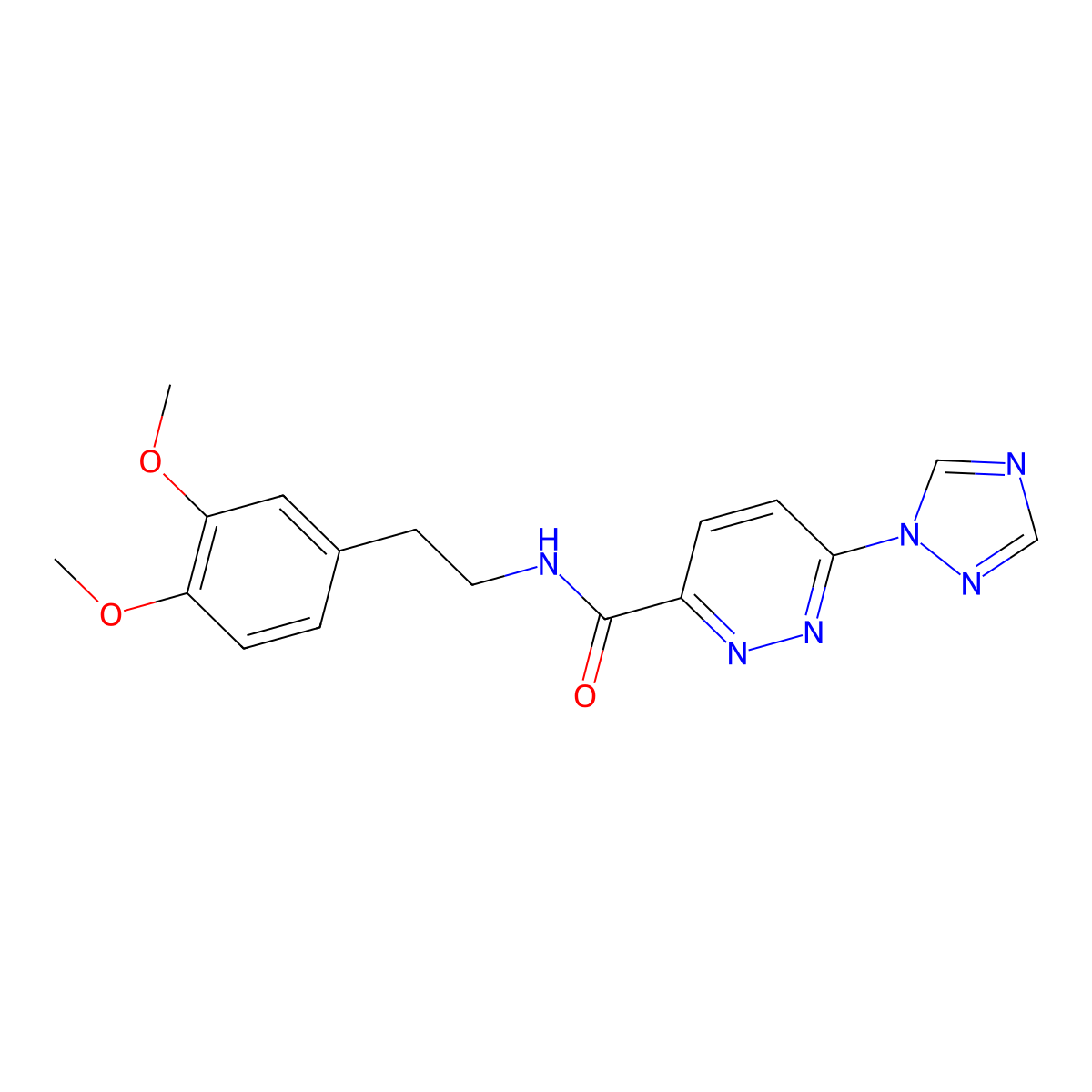 N-(3,4-dimethoxyphenethyl)-6-(1H-1,2,4-triazol-1-yl)pyridazine-3-carboxamide molecular structure, CAS 1797965-08-2