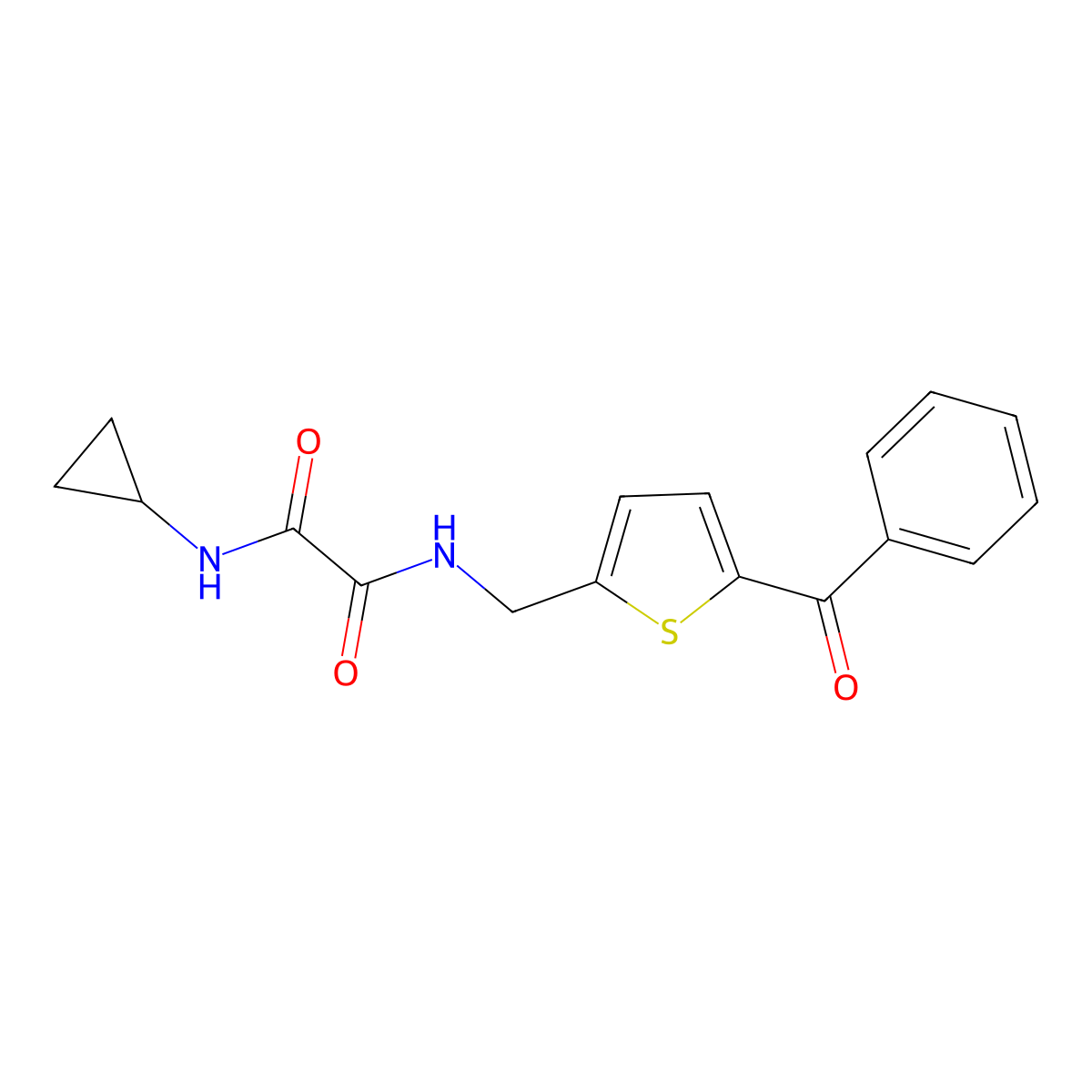 N1-((5-benzoylthiophen-2-yl)methyl)-N2-cyclopropyloxalamide molecular structure, CAS 1797965-36-6