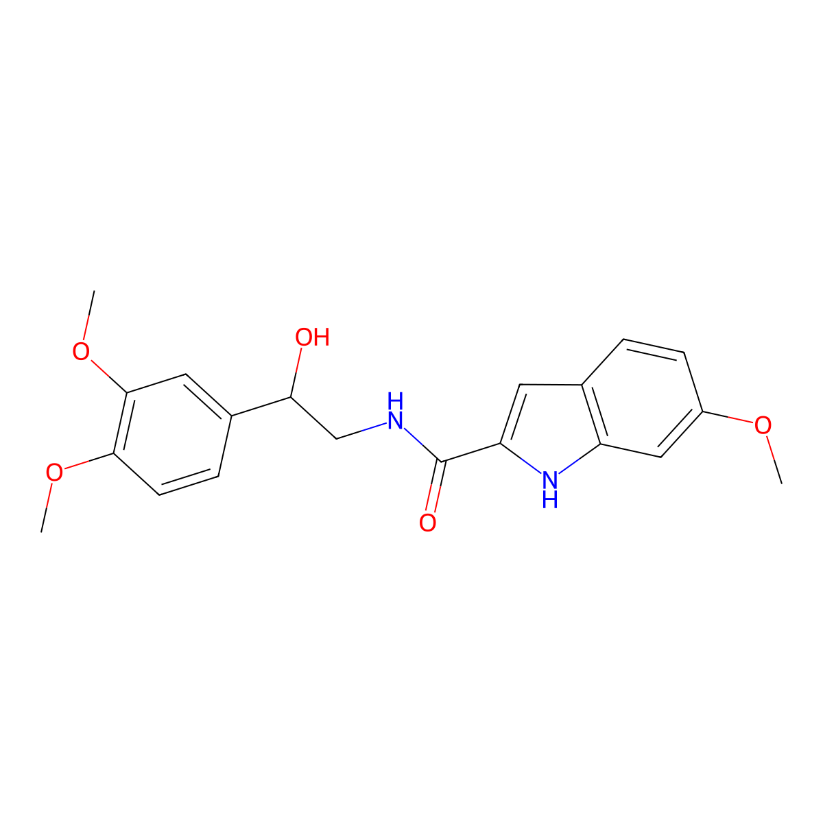 N-[2-(3,4-dimethoxyphenyl)-2-hydroxyethyl]-6-methoxy-1H-indole-2-carboxamide molecular structure, CAS 1797965-43-5