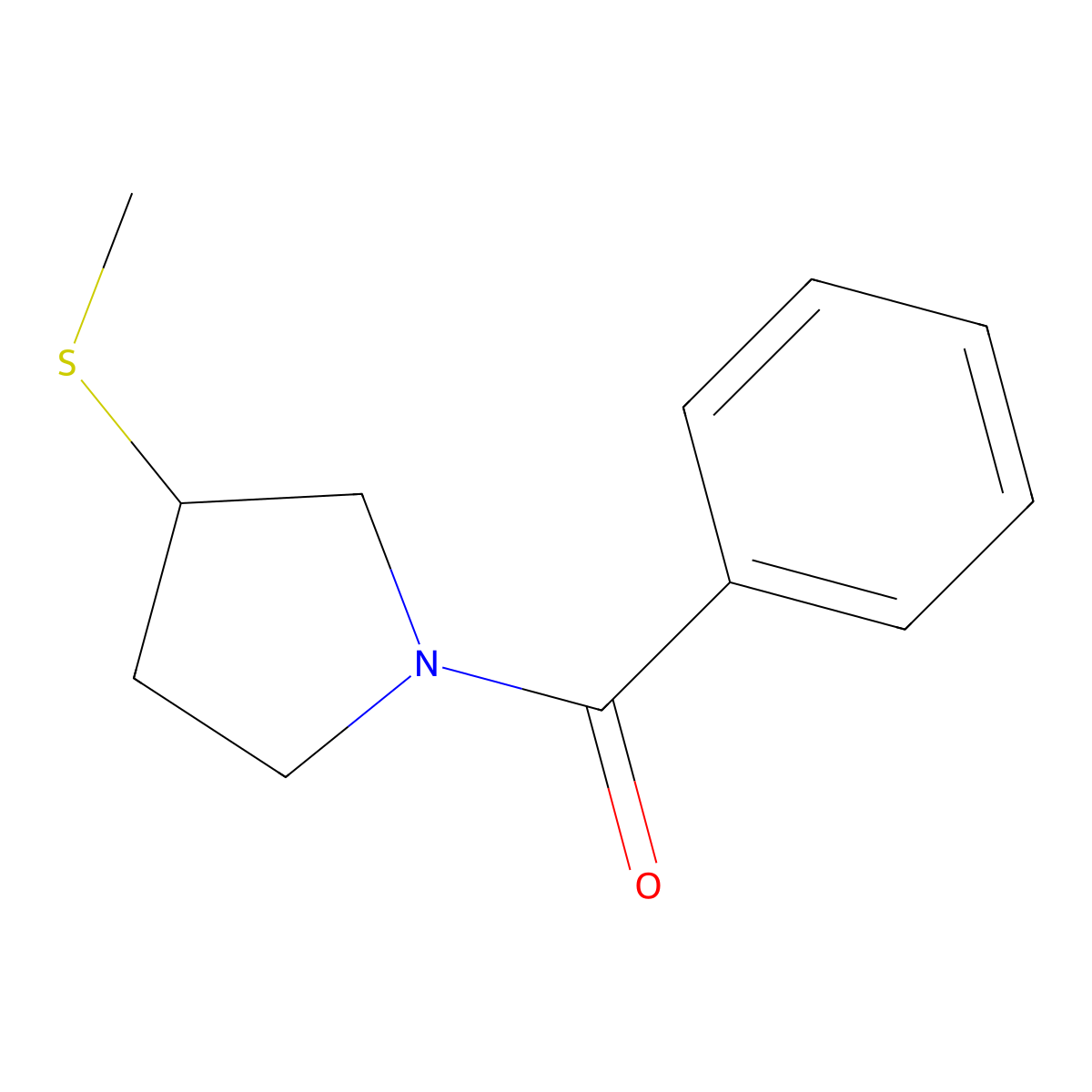 (3-(Methylthio)pyrrolidin-1-yl)(phenyl)methanone molecular structure, CAS 1797965-50-4