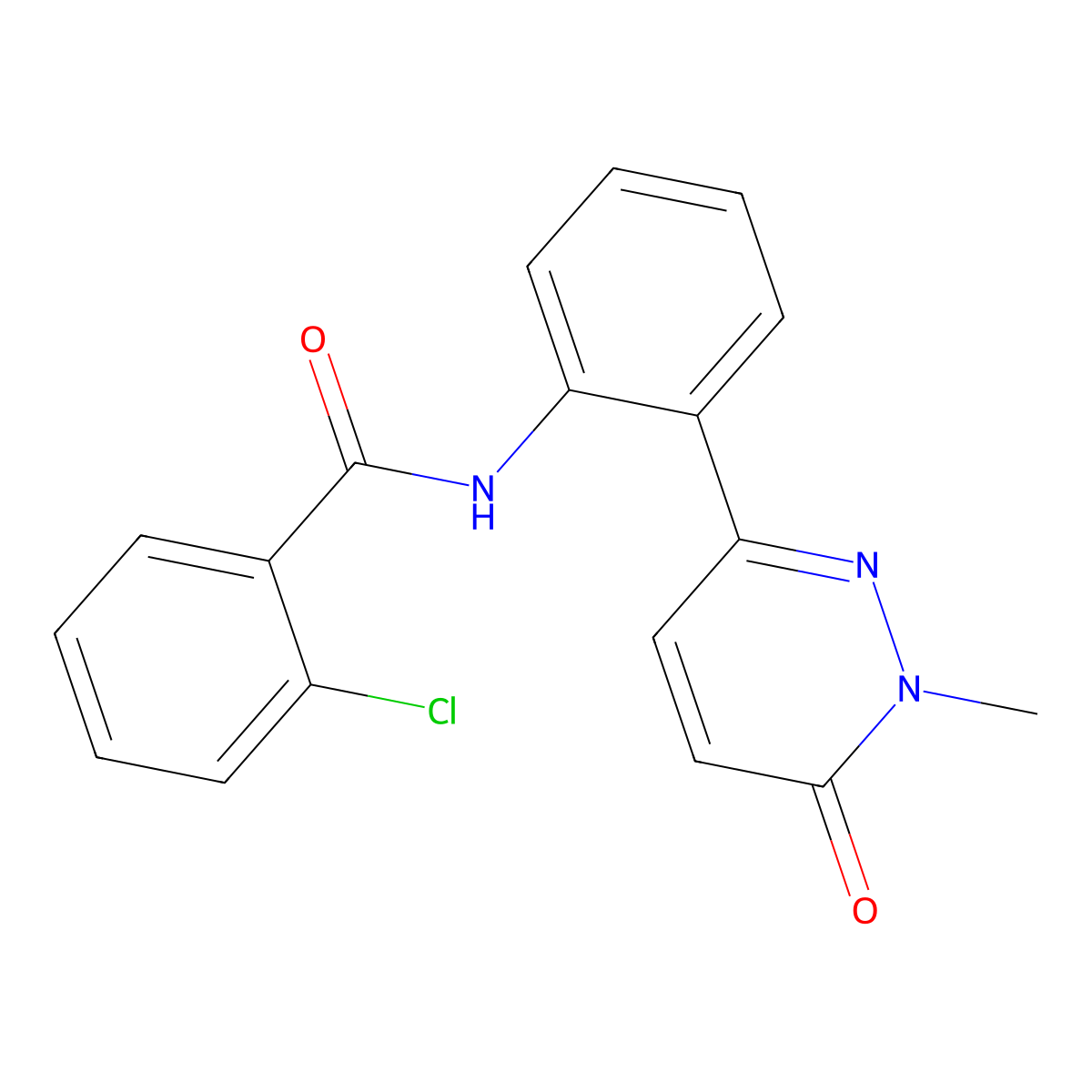 2-chloro-N-[2-(1-methyl-6-oxo-1,6-dihydropyridazin-3-yl)phenyl]benzamide molecular structure, CAS 1797965-98-0
