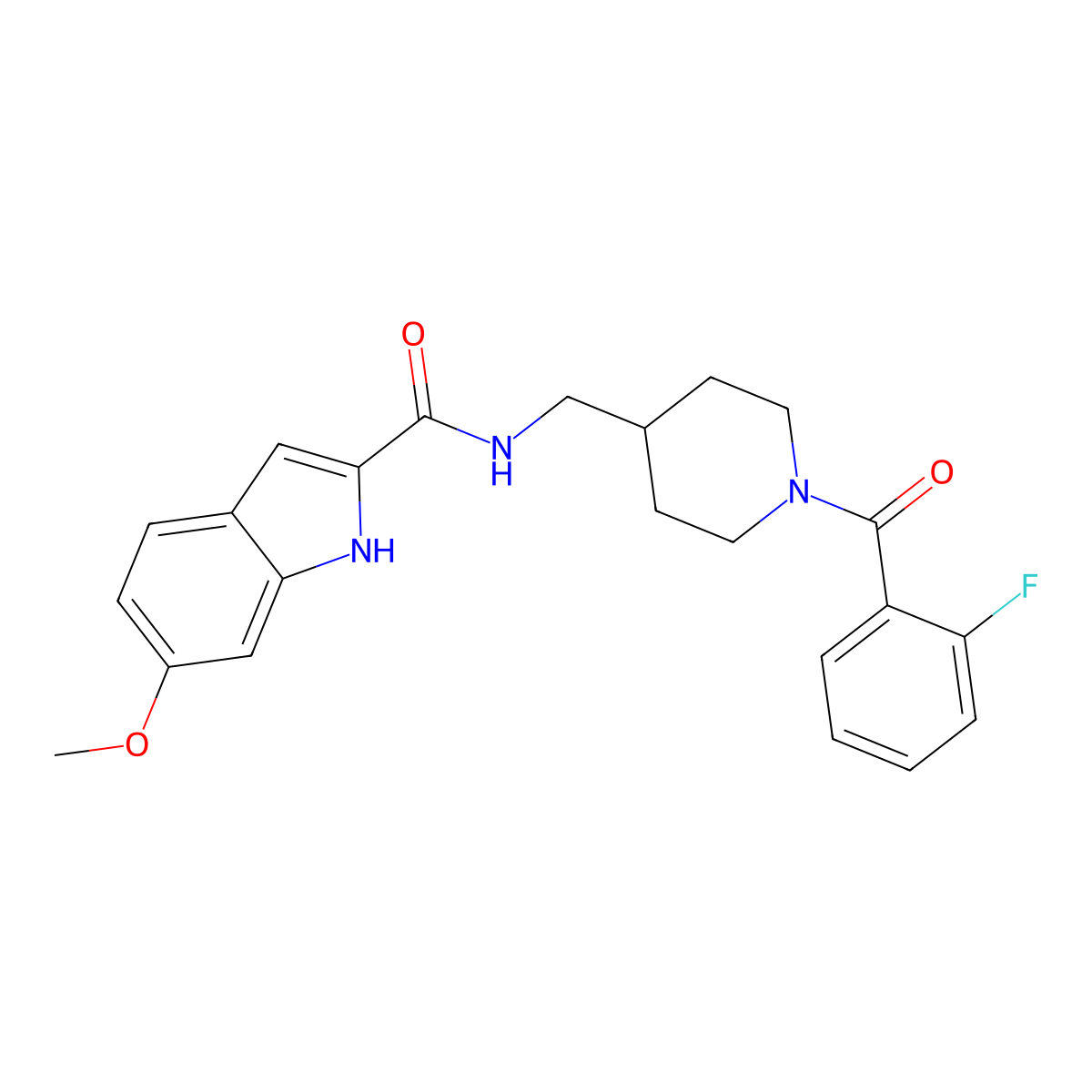 N-((1-(2-fluorobenzoyl)piperidin-4-yl)methyl)-6-methoxy-1H-indole-2-carboxamide molecular structure, CAS 1797966-52-9