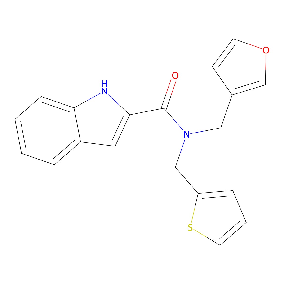 N-(furan-3-ylmethyl)-N-(thiophen-2-ylmethyl)-1H-indole-2-carboxamide molecular structure, CAS 1797967-39-5