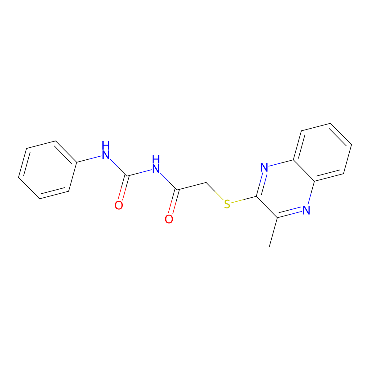 3-{2-[(3-Methylquinoxalin-2-yl)sulfanyl]acetyl}-1-phenylurea molecular structure, CAS 1797967-45-3