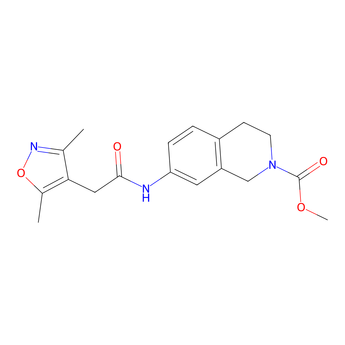 methyl 7-(2-(3,5-dimethylisoxazol-4-yl)acetamido)-3,4-dihydroisoquinoline-2(1H)-carboxylate molecular structure, CAS 1797967-79-3