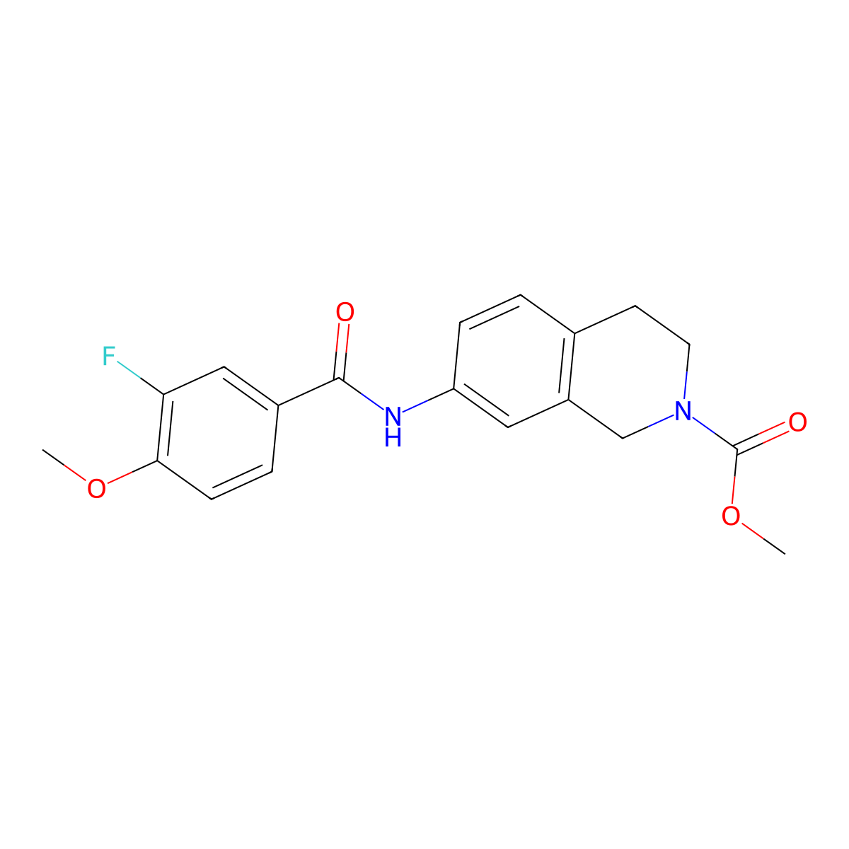 methyl 7-(3-fluoro-4-methoxybenzamido)-3,4-dihydroisoquinoline-2(1H)-carboxylate molecular structure, CAS 1797967-90-8