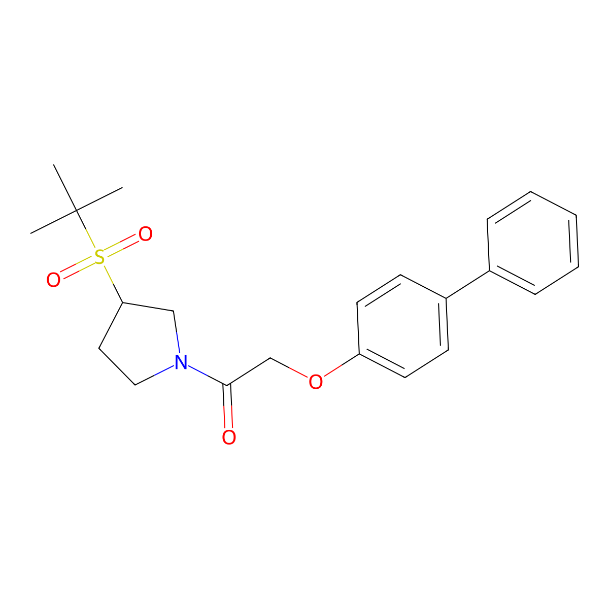 2-([1,1'-Biphenyl]-4-yloxy)-1-(3-(tert-butylsulfonyl)pyrrolidin-1-yl)ethanone molecular structure, CAS 1797970-71-8