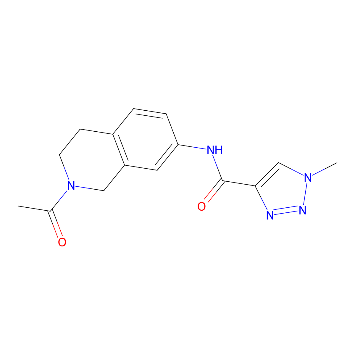 N-(2-acetyl-1,2,3,4-tetrahydroisoquinolin-7-yl)-1-methyl-1H-1,2,3-triazole-4-carboxamide molecular structure, CAS 1797970-81-0