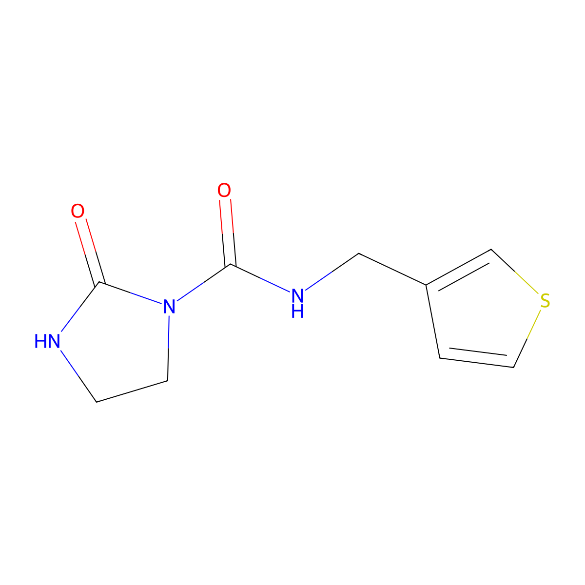 2-oxo-N-(thiophen-3-ylmethyl)imidazolidine-1-carboxamide molecular structure, CAS 1797970-94-5