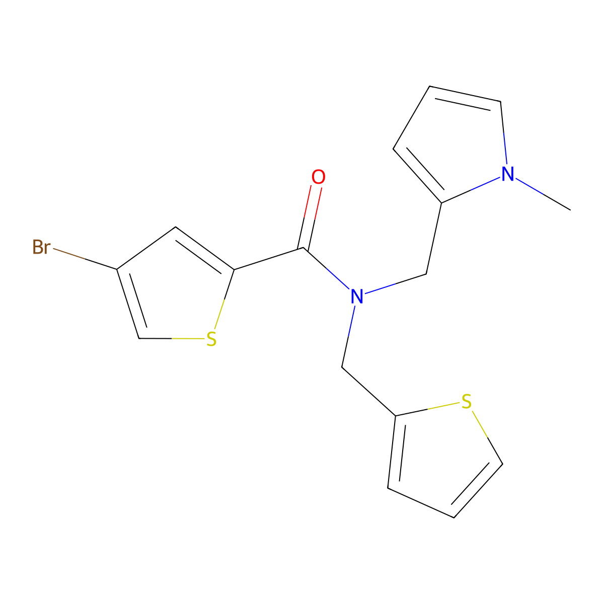 4-bromo-N-((1-methyl-1H-pyrrol-2-yl)methyl)-N-(thiophen-2-ylmethyl)thiophene-2-carboxamide molecular structure, CAS 1797971-23-3
