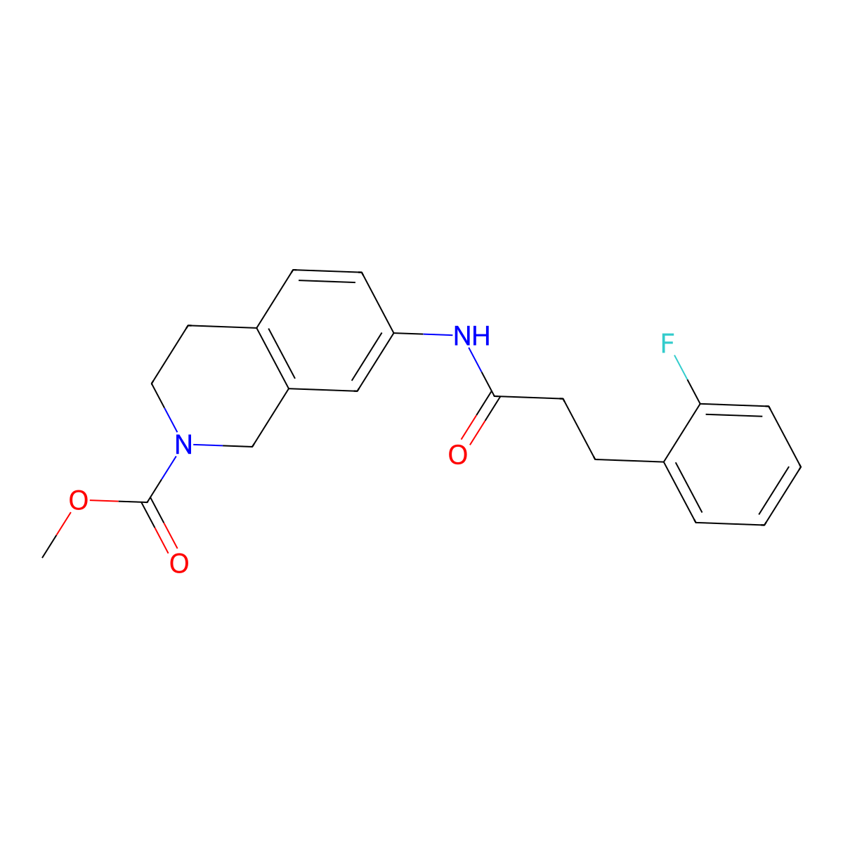 methyl 7-(3-(2-fluorophenyl)propanamido)-3,4-dihydroisoquinoline-2(1H)-carboxylate molecular structure, CAS 1797972-86-1