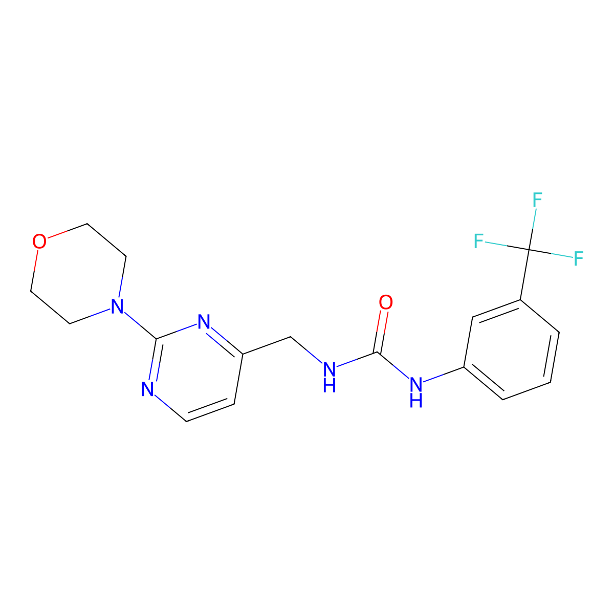 1-((2-Morpholinopyrimidin-4-yl)methyl)-3-(3-(trifluoromethyl)phenyl)urea molecular structure, CAS 1797973-05-7