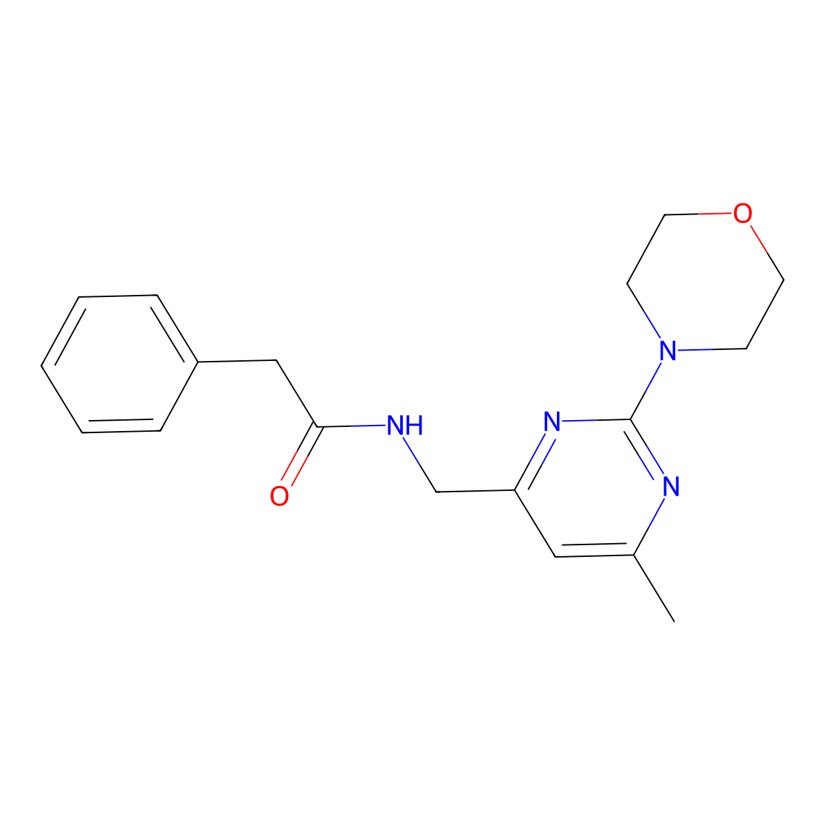 N-((6-methyl-2-morpholinopyrimidin-4-yl)methyl)-2-phenylacetamide molecular structure, CAS 1797973-20-6