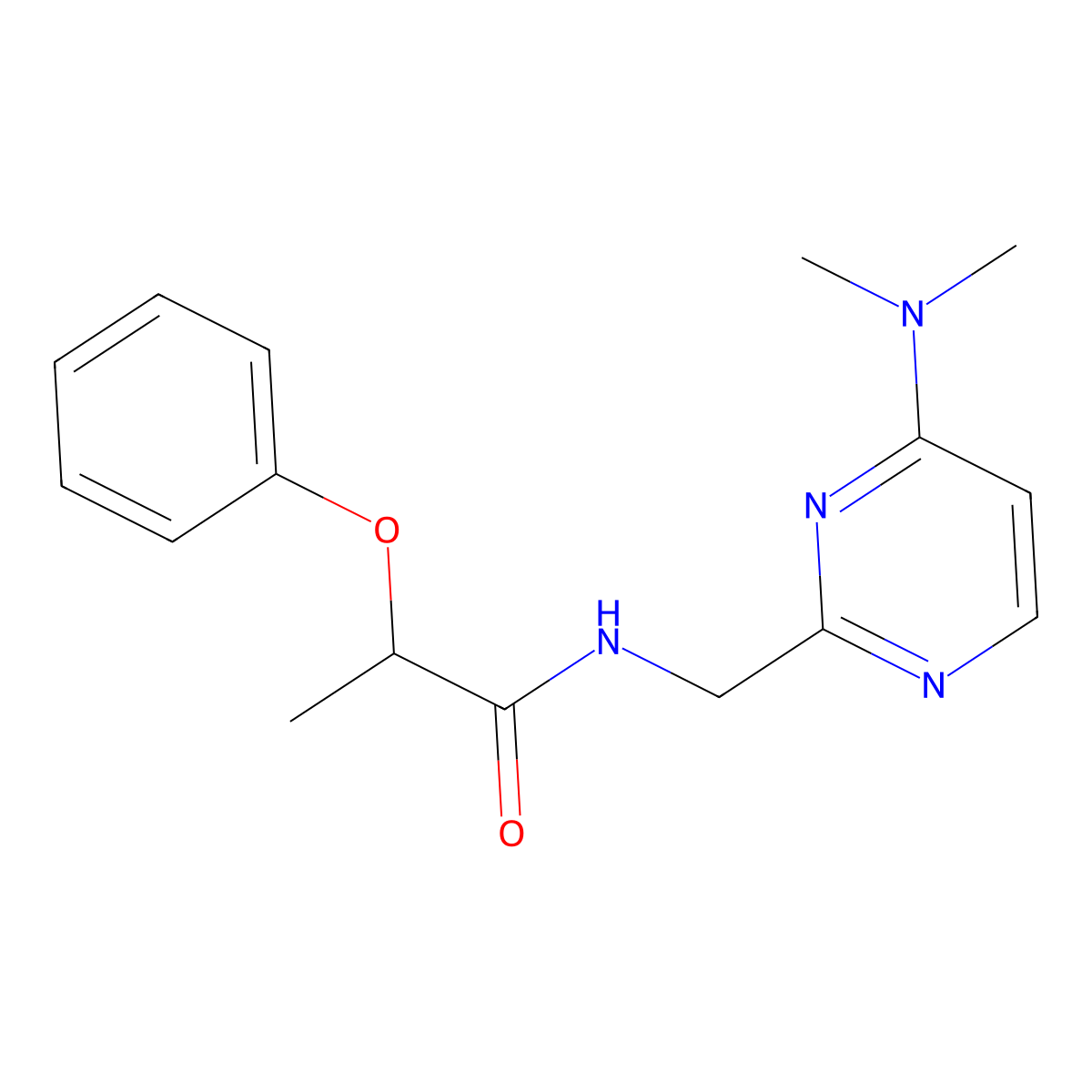 N-{[4-(dimethylamino)pyrimidin-2-yl]methyl}-2-phenoxypropanamide molecular structure, CAS 1797973-61-5