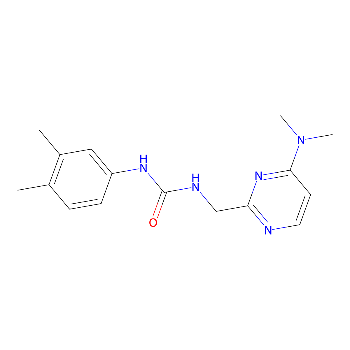 1-((4-(Dimethylamino)pyrimidin-2-yl)methyl)-3-(3,4-dimethylphenyl)urea molecular structure, CAS 1797973-70-6