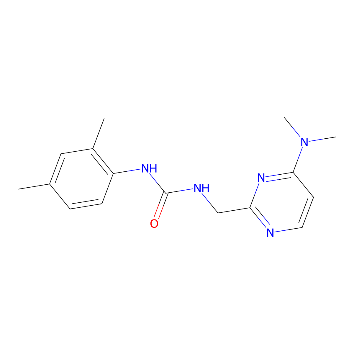1-((4-(Dimethylamino)pyrimidin-2-yl)methyl)-3-(2,4-dimethylphenyl)urea molecular structure, CAS 1797973-85-3
