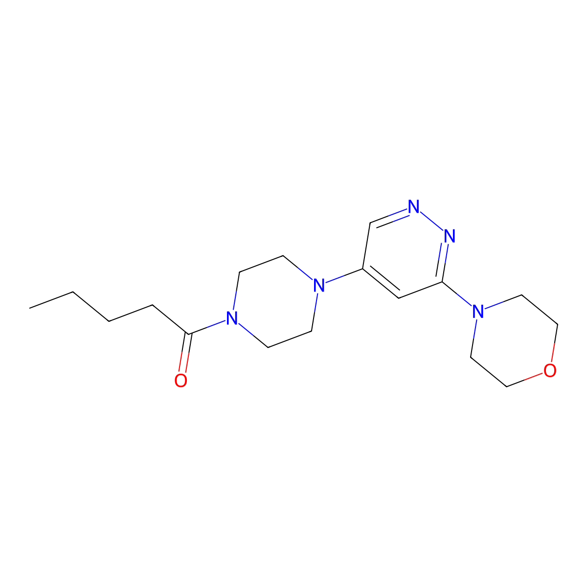 1-(4-(6-Morpholinopyridazin-4-yl)piperazin-1-yl)pentan-1-one molecular structure, CAS 1797974-40-3