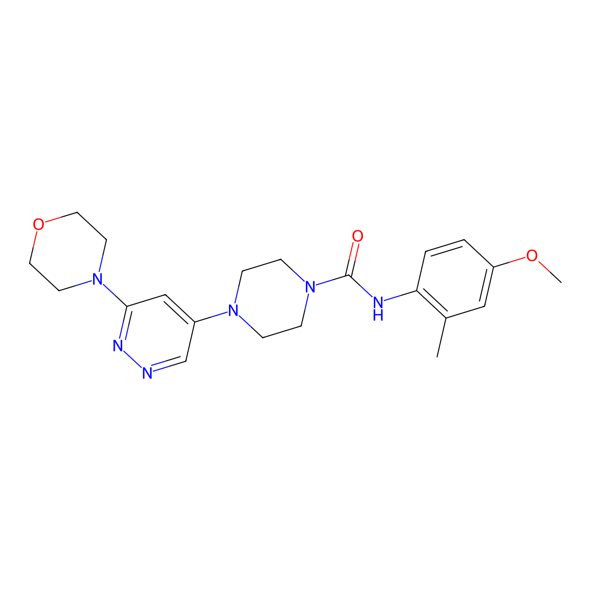 N-(4-methoxy-2-methylphenyl)-4-(6-morpholinopyridazin-4-yl)piperazine-1-carboxamide molecular structure, CAS 1797974-51-6