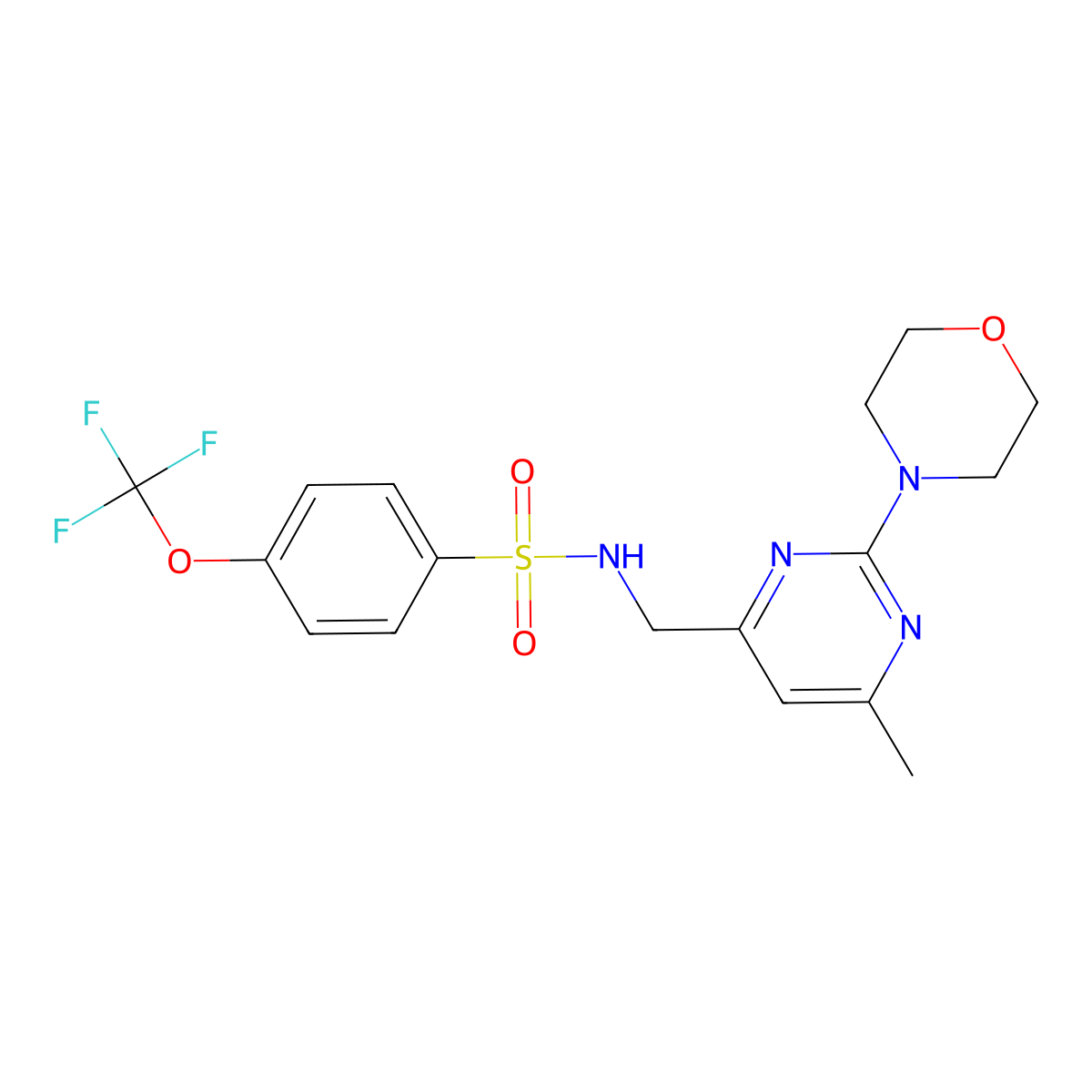 N-((6-methyl-2-morpholinopyrimidin-4-yl)methyl)-4-(trifluoromethoxy)benzenesulfonamide molecular structure, CAS 1797975-28-0