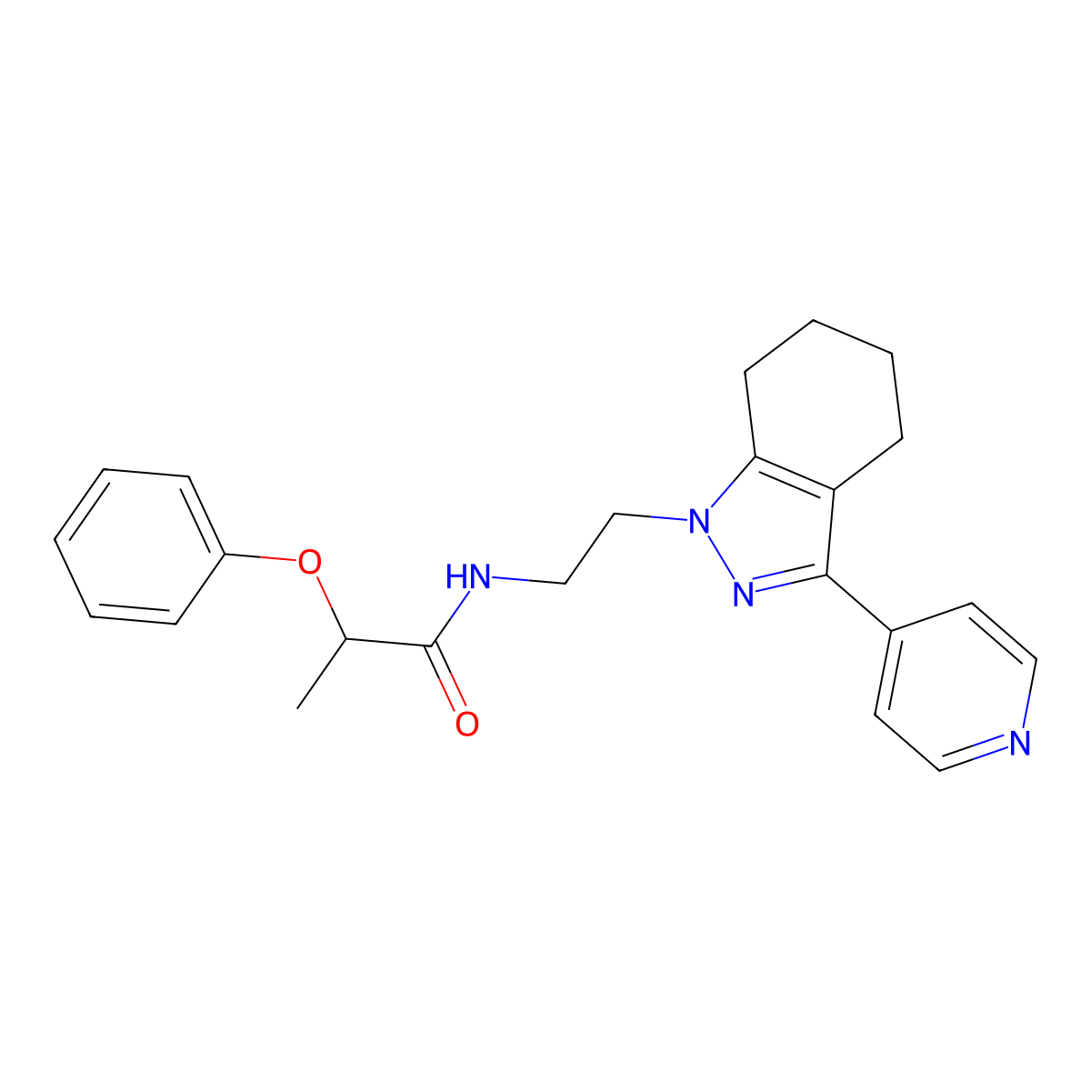 2-phenoxy-N-{2-[3-(pyridin-4-yl)-4,5,6,7-tetrahydro-1H-indazol-1-yl]ethyl}propanamide molecular structure, CAS 1797975-55-3