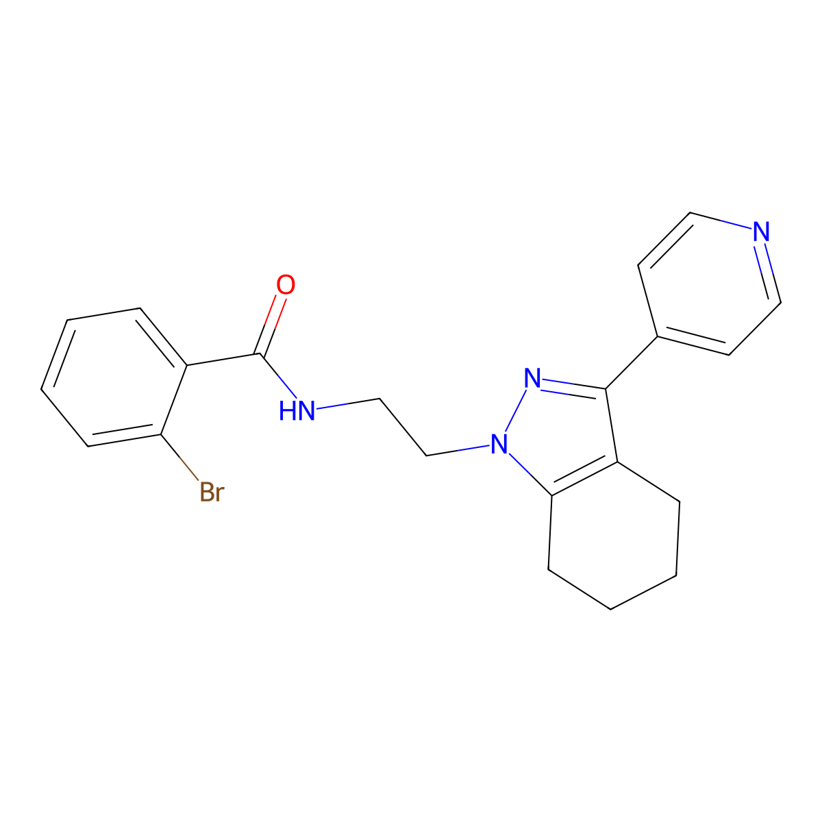 2-bromo-N-{2-[3-(pyridin-4-yl)-4,5,6,7-tetrahydro-1H-indazol-1-yl]ethyl}benzamide molecular structure, CAS 1797975-68-8