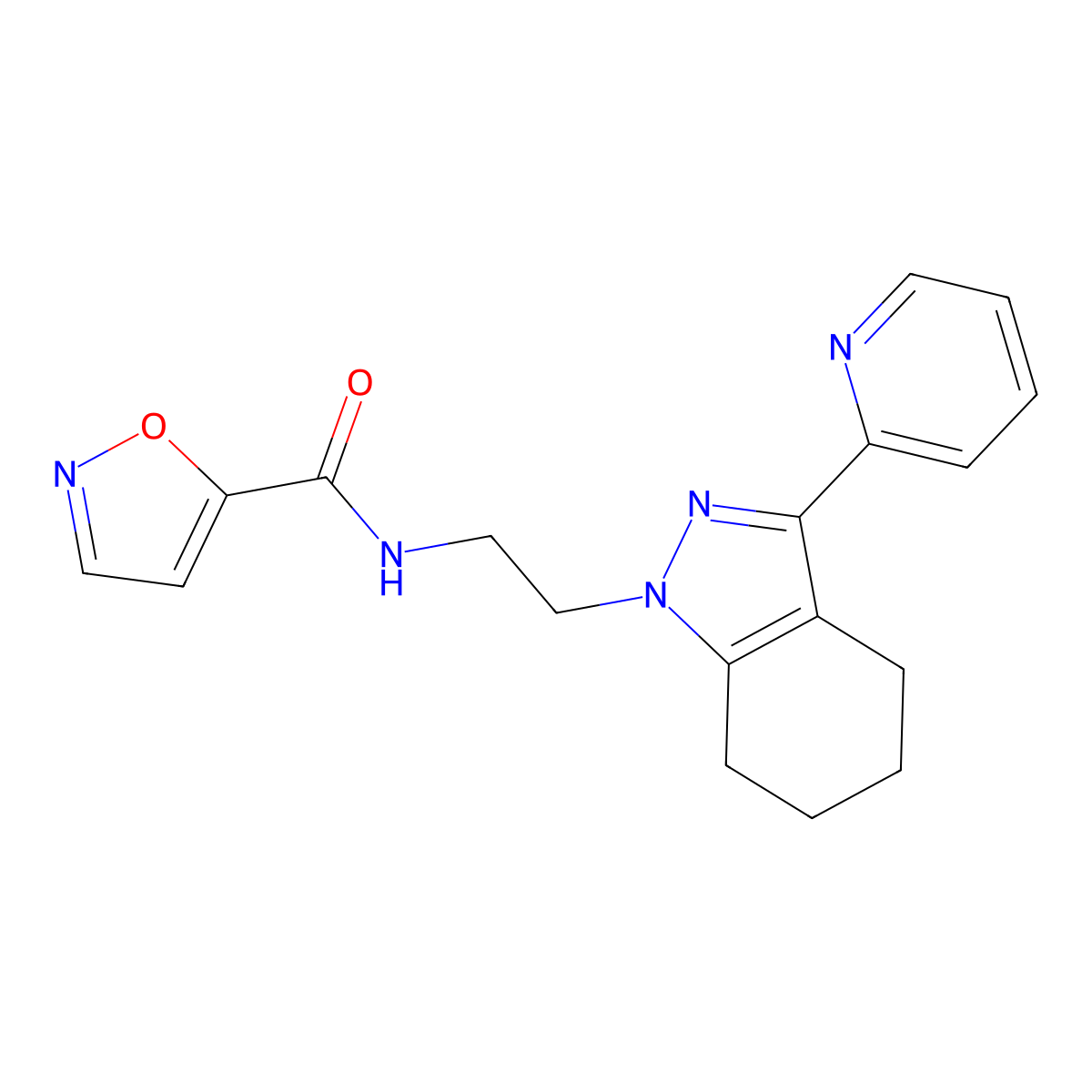 N-(2-(3-(pyridin-2-yl)-4,5,6,7-tetrahydro-1H-indazol-1-yl)ethyl)isoxazole-5-carboxamide molecular structure, CAS 1797975-72-4