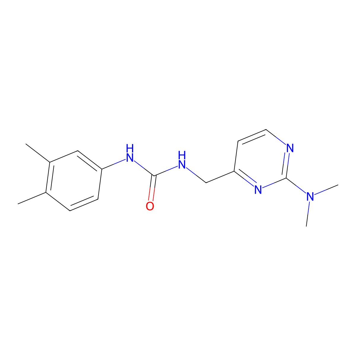 1-((2-(Dimethylamino)pyrimidin-4-yl)methyl)-3-(3,4-dimethylphenyl)urea molecular structure, CAS 1797975-81-5