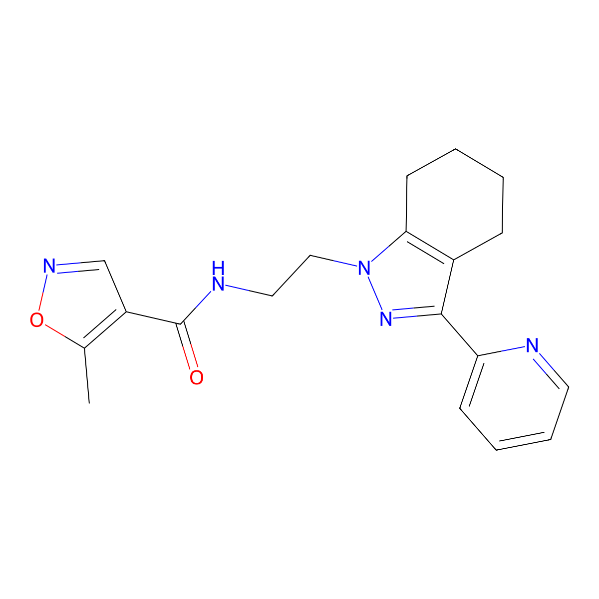 5-methyl-N-(2-(3-(pyridin-2-yl)-4,5,6,7-tetrahydro-1H-indazol-1-yl)ethyl)isoxazole-4-carboxamide molecular structure, CAS 1797976-01-2