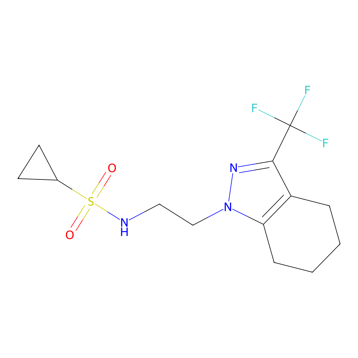 N-{2-[3-(trifluoromethyl)-4,5,6,7-tetrahydro-1H-indazol-1-yl]ethyl}cyclopropanesulfonamide molecular structure, CAS 1797976-28-3