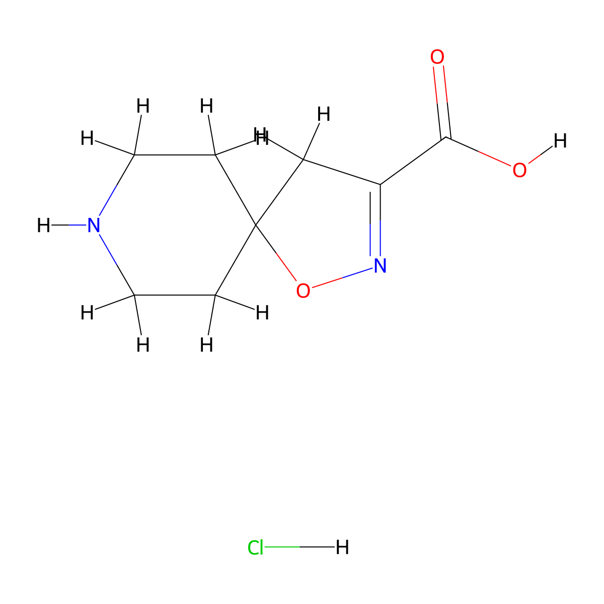 1-Oxa-2,8-diazaspiro[4.5]dec-2-ene-3-carboxylic acid hydrochloride molecular structure, CAS 1797976-77-2