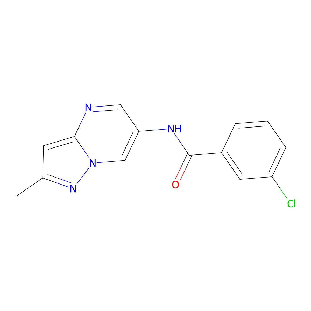 3-chloro-N-(2-methylpyrazolo[1,5-a]pyrimidin-6-yl)benzamide molecular structure, CAS 1797977-57-1