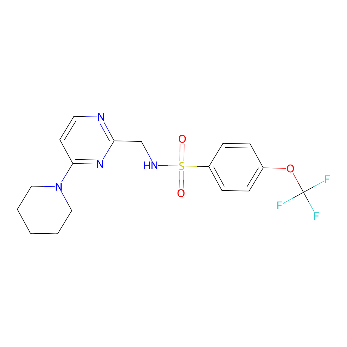 N-((4-(piperidin-1-yl)pyrimidin-2-yl)methyl)-4-(trifluoromethoxy)benzenesulfonamide molecular structure, CAS 1797977-66-2