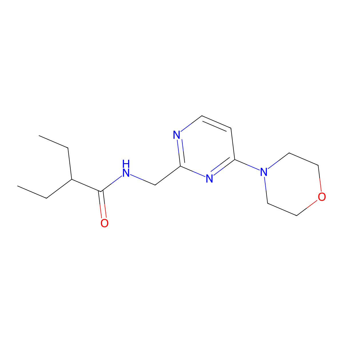 2-ethyl-N-((4-morpholinopyrimidin-2-yl)methyl)butanamide molecular structure, CAS 1797977-67-3