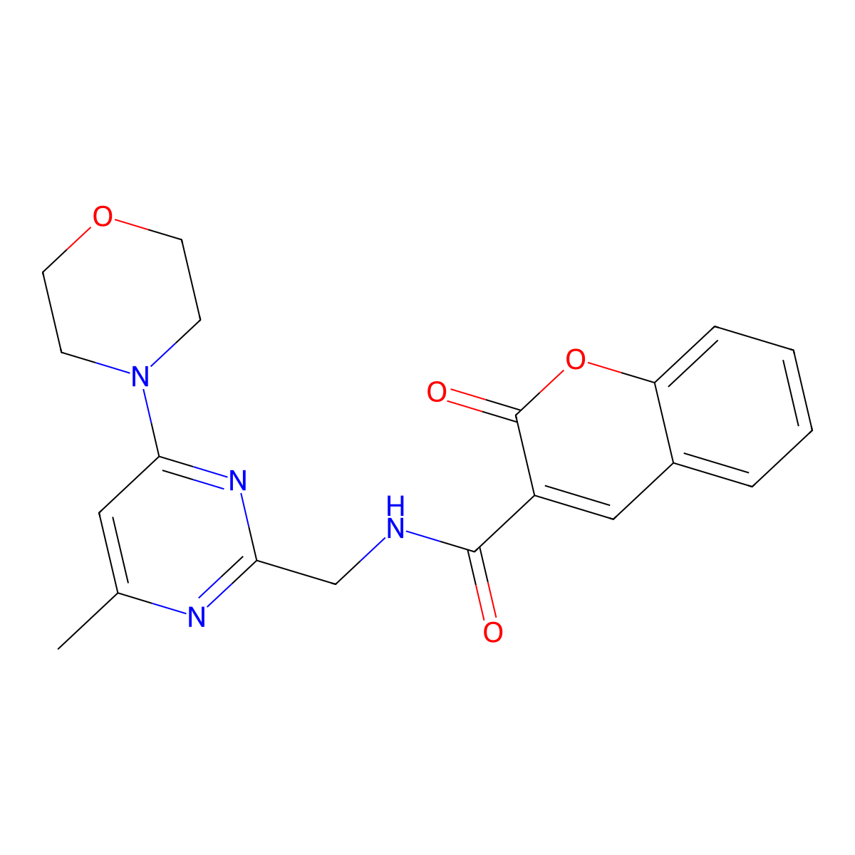 N-((4-methyl-6-morpholinopyrimidin-2-yl)methyl)-2-oxo-2H-chromene-3-carboxamide molecular structure, CAS 1797977-78-6