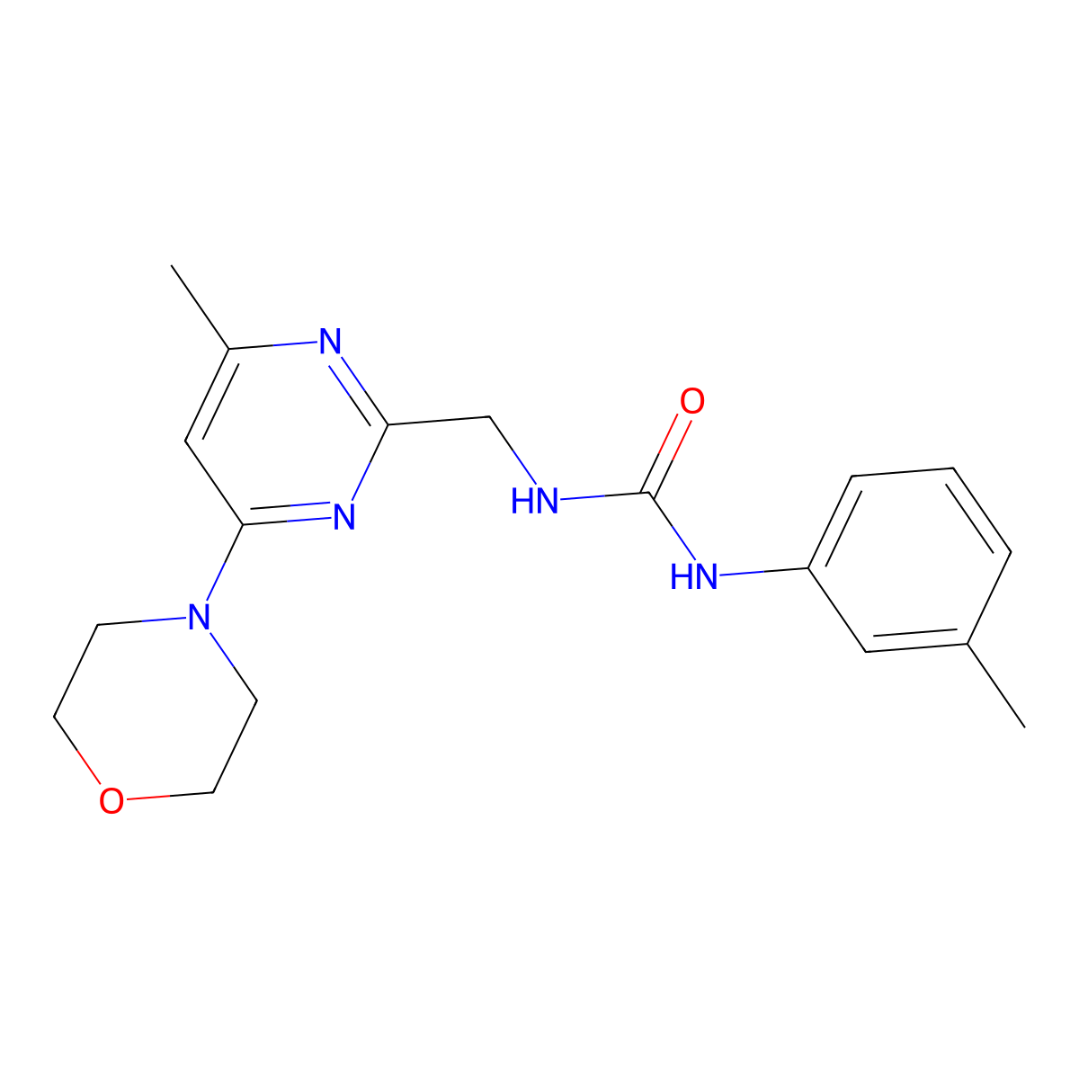 1-((4-Methyl-6-morpholinopyrimidin-2-yl)methyl)-3-(m-tolyl)urea molecular structure, CAS 1797977-80-0