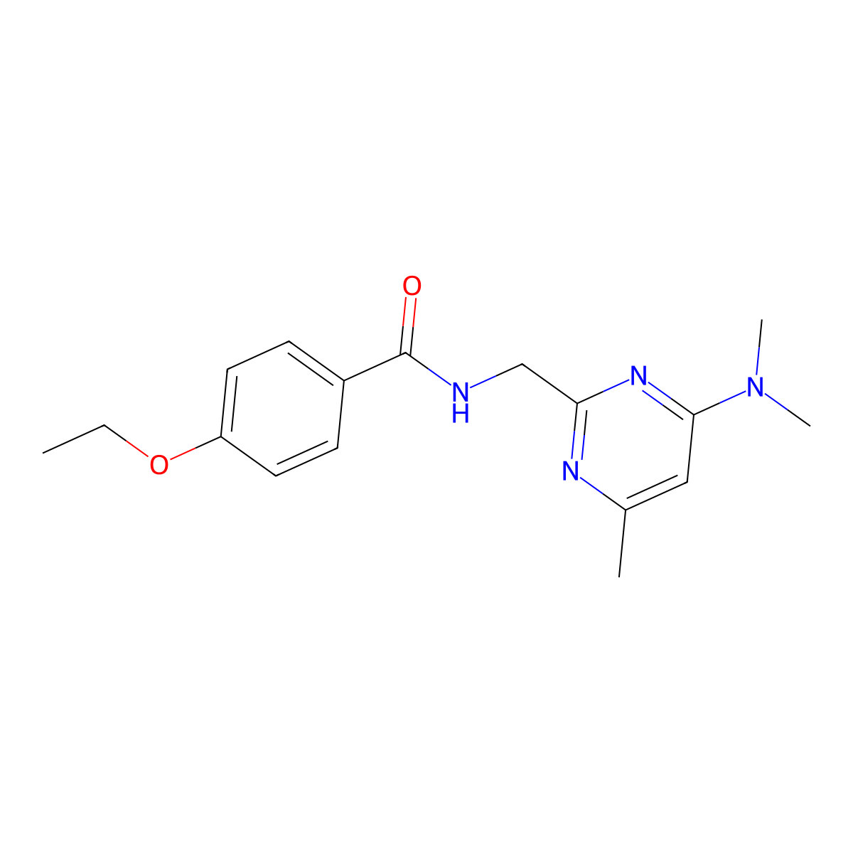 N-((4-(dimethylamino)-6-methylpyrimidin-2-yl)methyl)-4-ethoxybenzamide molecular structure, CAS 1797977-97-9