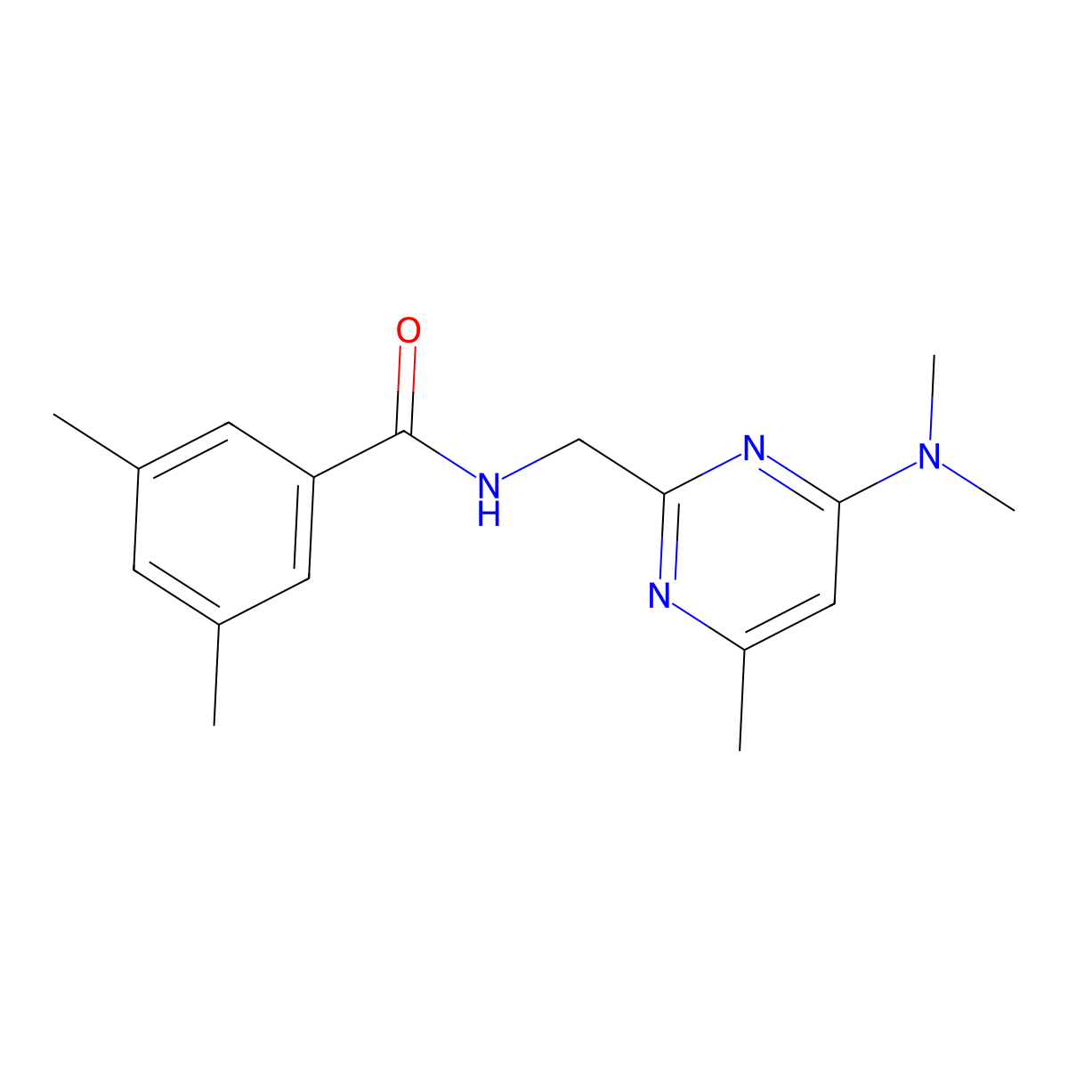 N-{[4-(dimethylamino)-6-methylpyrimidin-2-yl]methyl}-3,5-dimethylbenzamide molecular structure, CAS 1797978-05-2