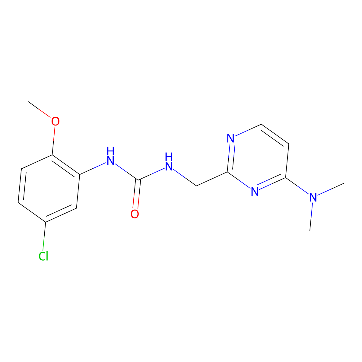 1-(5-Chloro-2-methoxyphenyl)-3-{[4-(dimethylamino)pyrimidin-2-yl]methyl}urea molecular structure, CAS 1797978-44-9
