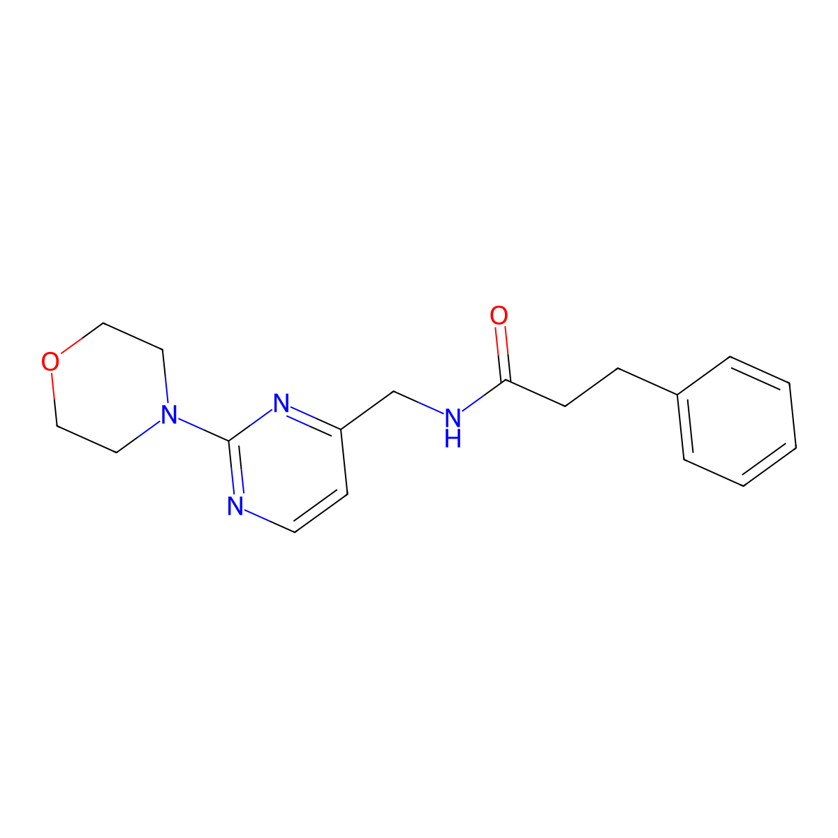 N-((2-morpholinopyrimidin-4-yl)methyl)-3-phenylpropanamide molecular structure, CAS 1797978-72-3