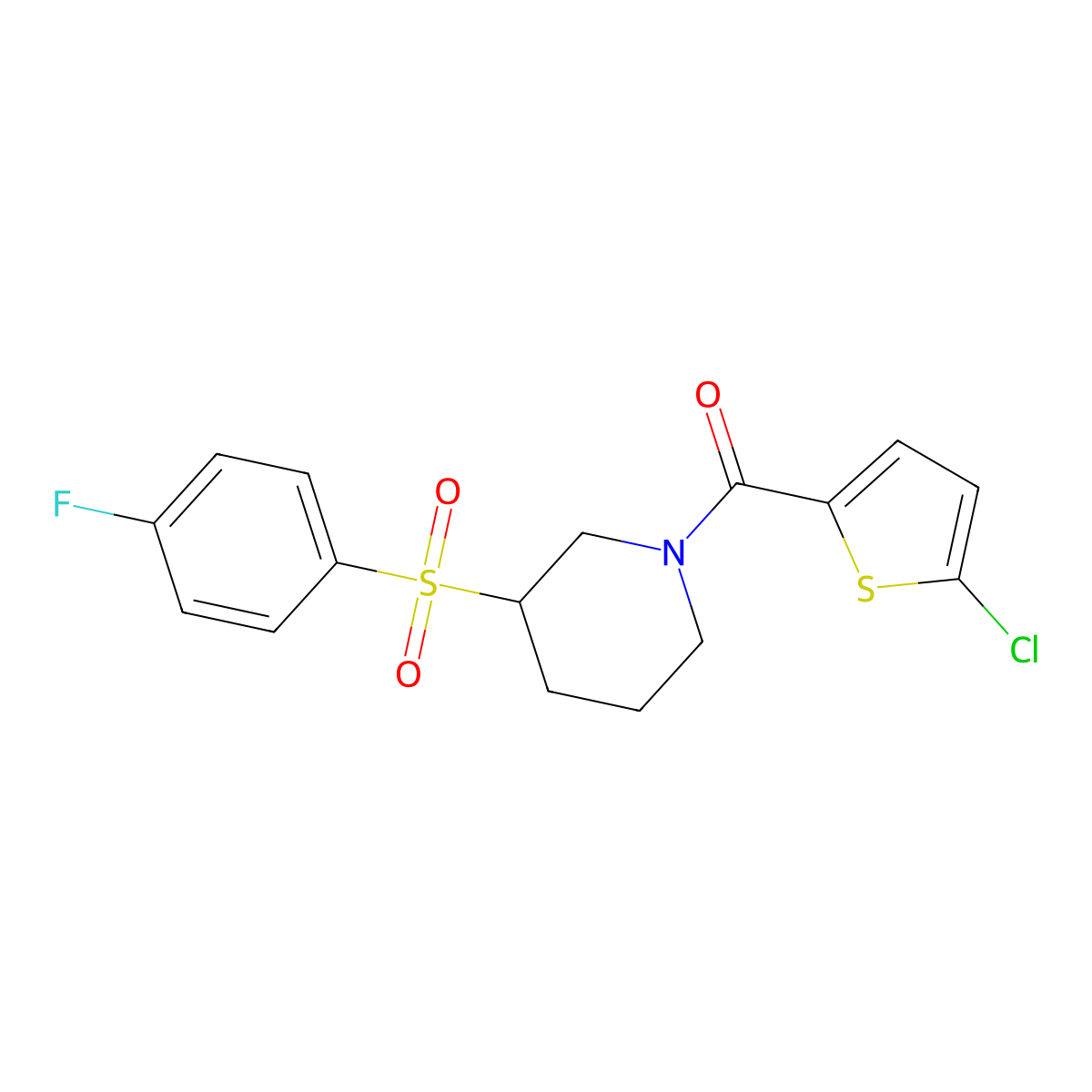 (5-Chlorothiophen-2-yl)(3-((4-fluorophenyl)sulfonyl)piperidin-1-yl)methanone molecular structure, CAS 1797979-93-1