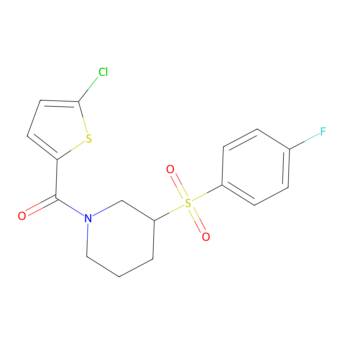 (5-Chlorothiophen-2-yl)(3-((4-fluorophenyl)sulfonyl)piperidin-1-yl)methanone molecular structure, CAS 1797979-93-1