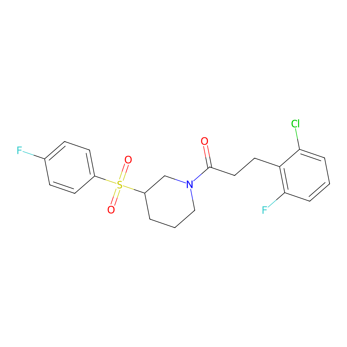 3-(2-Chloro-6-fluorophenyl)-1-(3-((4-fluorophenyl)sulfonyl)piperidin-1-yl)propan-1-one molecular structure, CAS 1797979-99-7