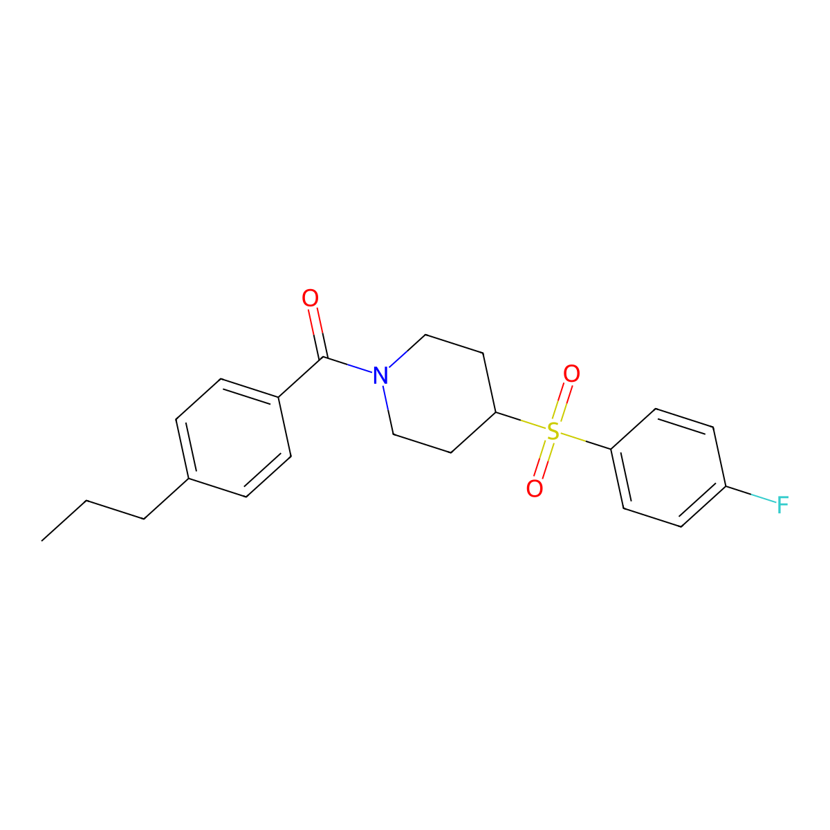 (4-((4-Fluorophenyl)sulfonyl)piperidin-1-yl)(4-propylphenyl)methanone molecular structure, CAS 1797980-47-2