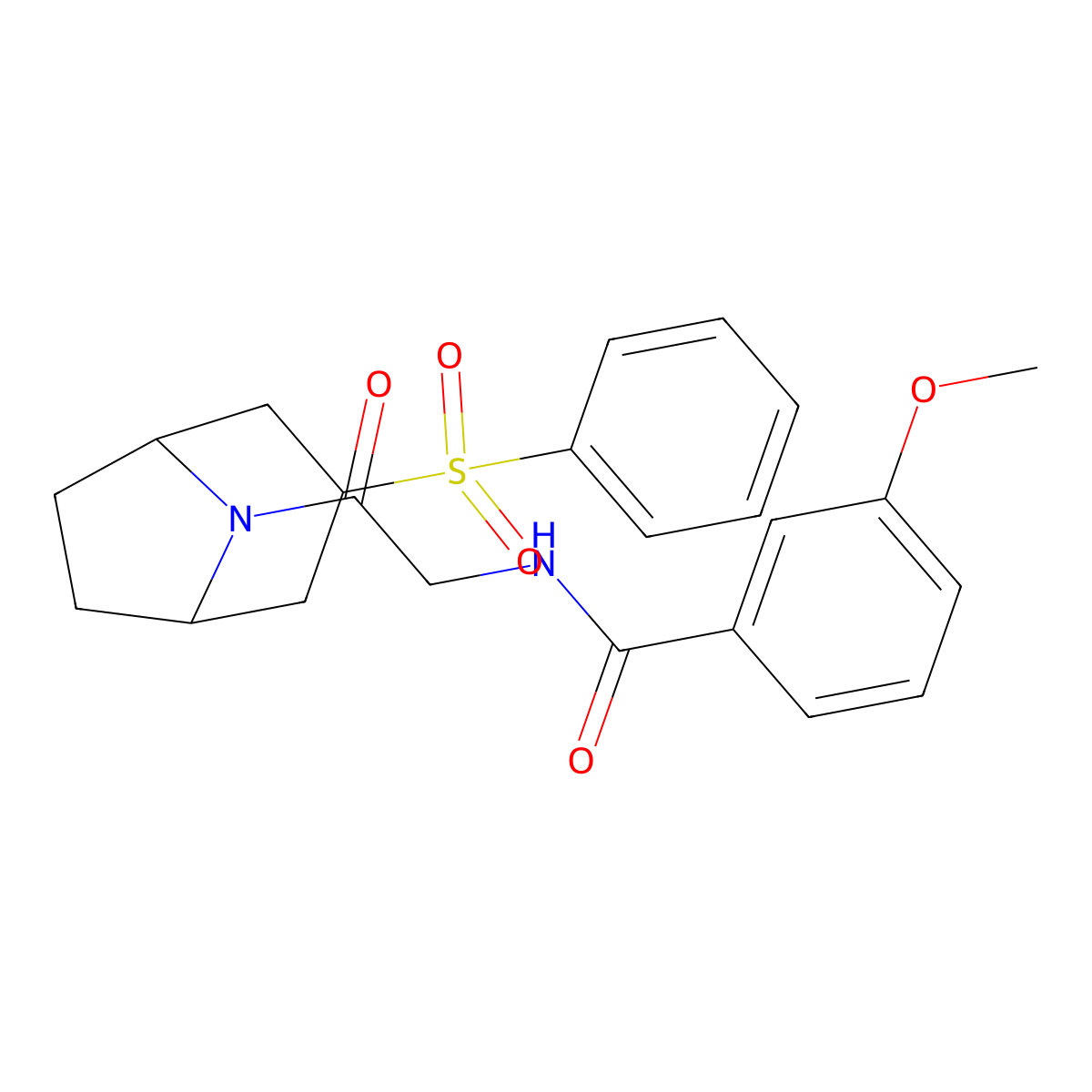 3-methoxy-N-(2-oxo-2-((1R,5S)-3-(phenylsulfonyl)-8-azabicyclo[3.2.1]octan-8-yl)ethyl)benzamide molecular structure, CAS 1797981-19-1
